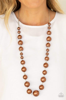 Pearl Prodigy - Brown - Paparazzi Necklace