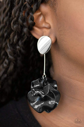 Petal Pathways - Black - Paparazzi Earrings