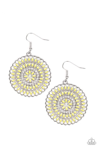 PINWHEEL and Deal - Yellow - Paparazzi Earrings