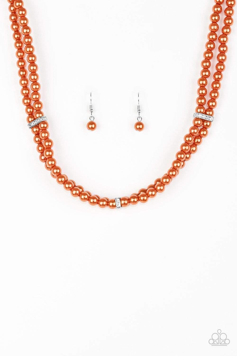 Put On Your Party Dress - Orange Necklace
