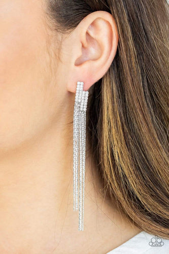 Radio Waves - White - Paparazzi Earrings