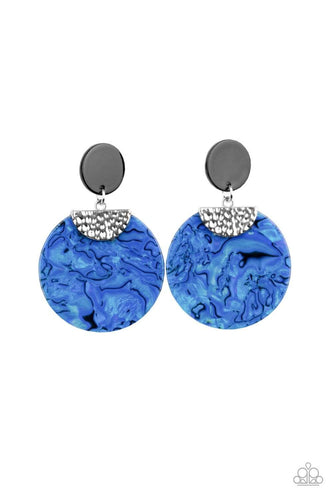 Really Retro-politan - Blue - Paparazzi Earrings