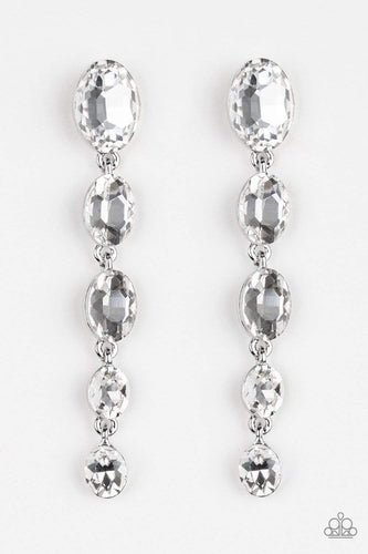 Red Carpet Radiance - White - Paparazzi Earrings