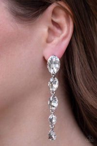 Red Carpet Radiance - White - Paparazzi Earrings