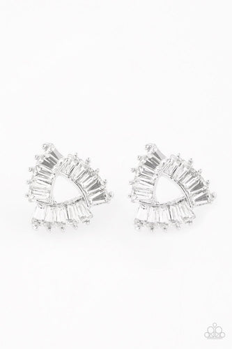 Renegade Shimmer - White - Paparazzi Earrings