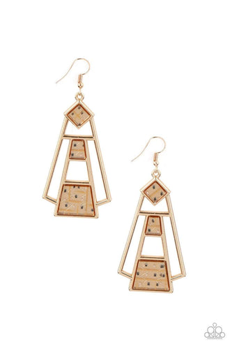 Retro Minimalist - Gold - Paparazzi Earrings