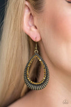 Load image into Gallery viewer, Right As REIGN - Brass - Paparazzi Earrings