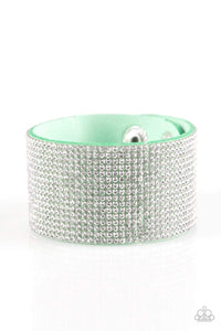 Roll With The Punches - Green Wrap Bracelet