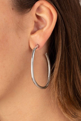 Rough It Up - Silver - Paparazzi Earrings