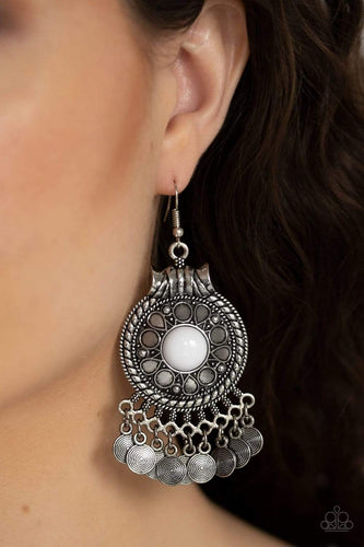 Rural Rhythm - White - Paparazzi Earrings