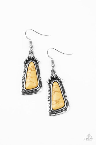 Sahara Solitude - Yellow - Paparazzi Earrings