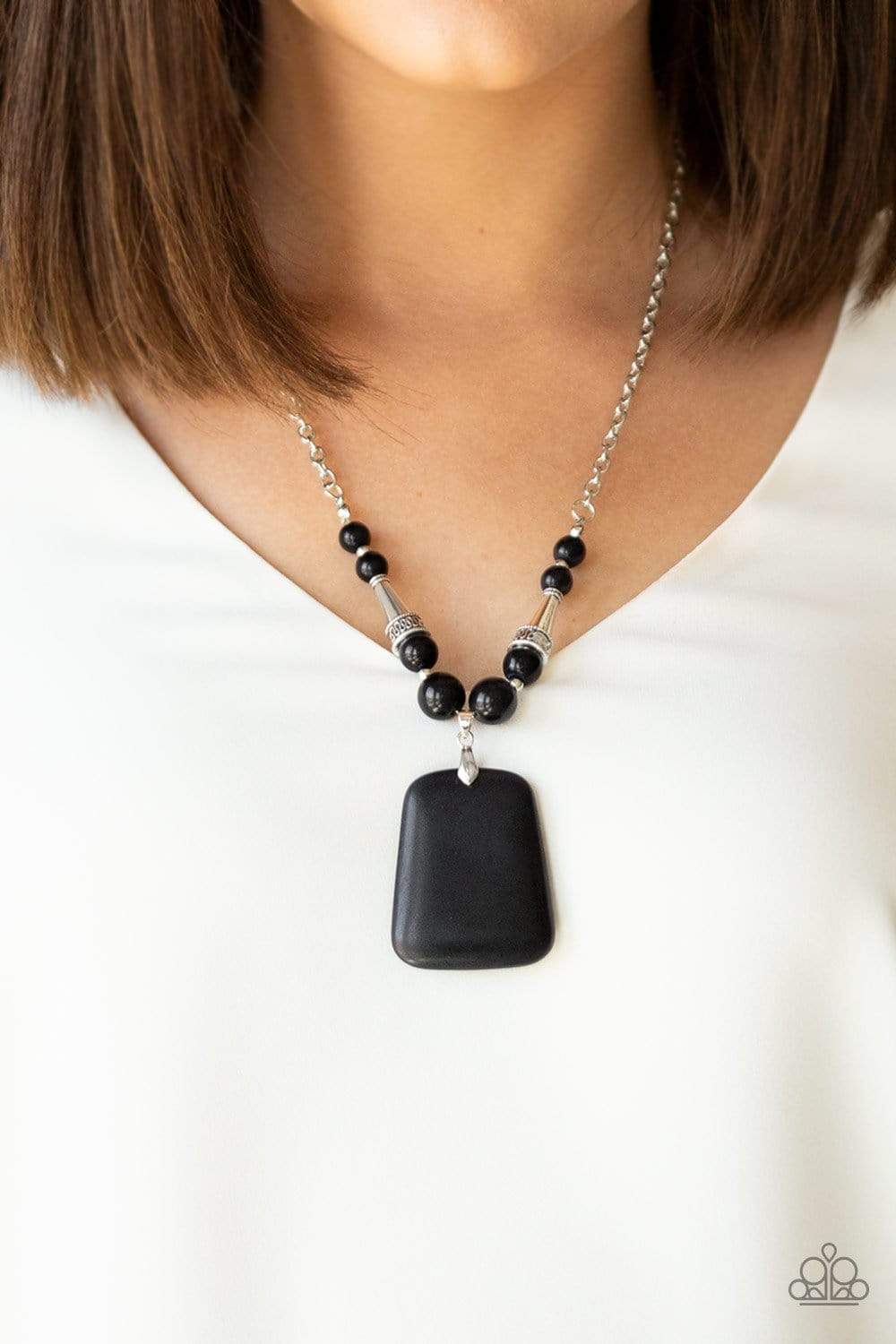 Sandstone Oasis - Black - Paparazzi Necklace