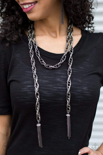 SCARFed for Attention - Gunmetal - Paparazzi Necklace
