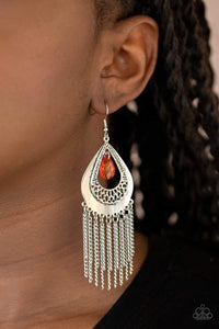 Scattered Storms - Red - Paparazzi Earrings