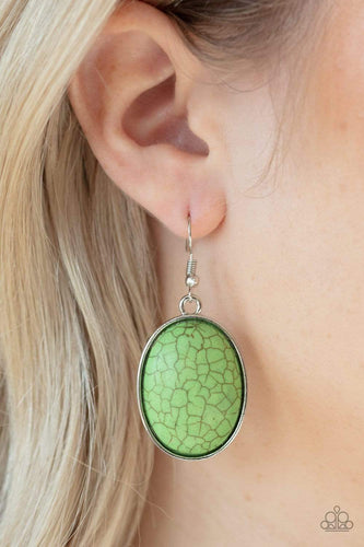 Serenely Sediment - Green - Paparazzi Earrings