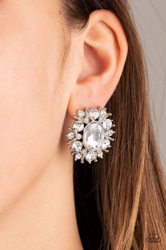 Serious Star Power - White - Paparazzi Earrings