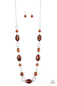 Shimmer Simmer - Brown - Paparazzi Necklace