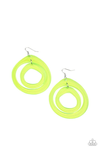 Show Your True NEONS - Yellow - Paparazzi Earrings