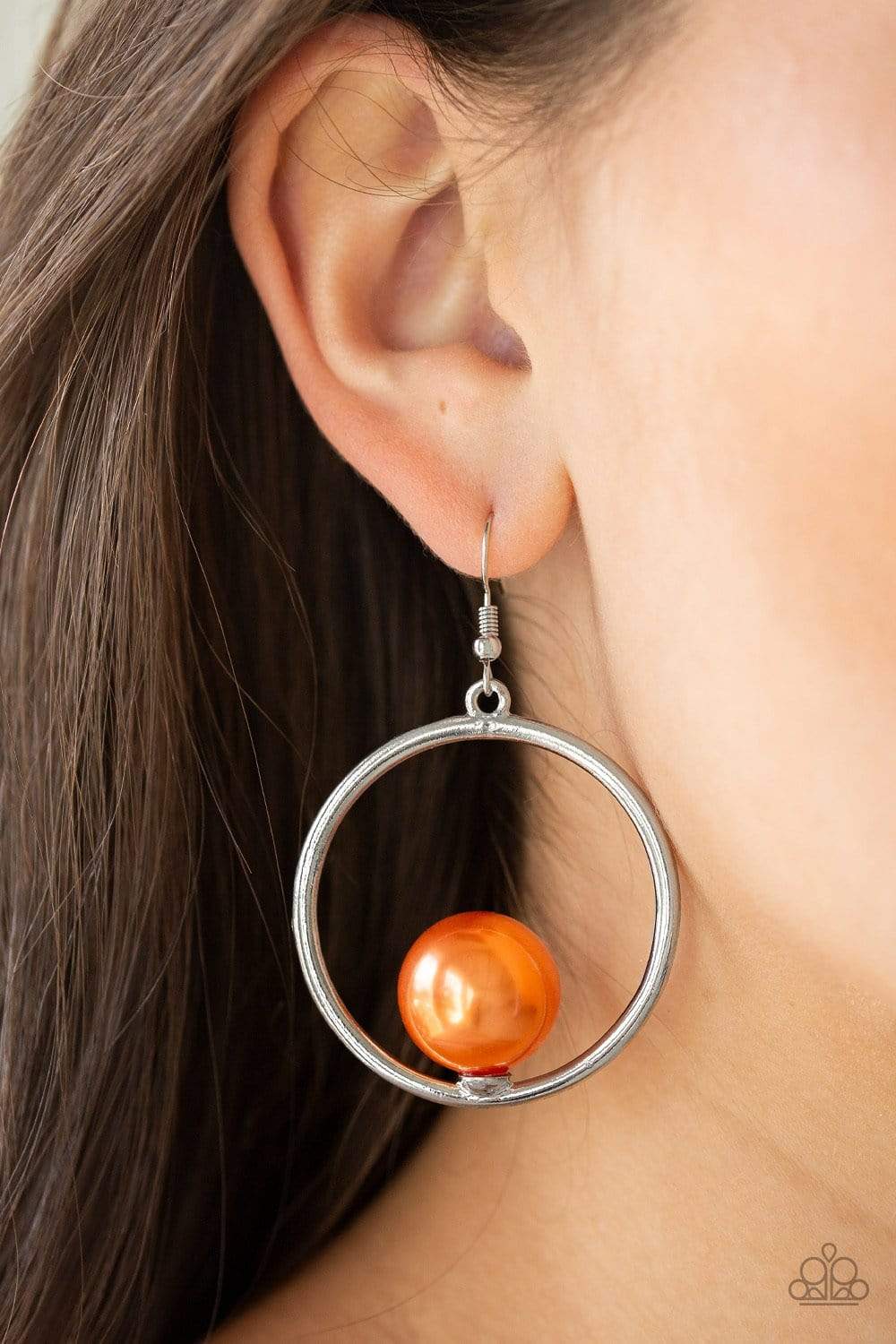 Solitaire REFINEMENT - Orange - Paparazzi Earrings