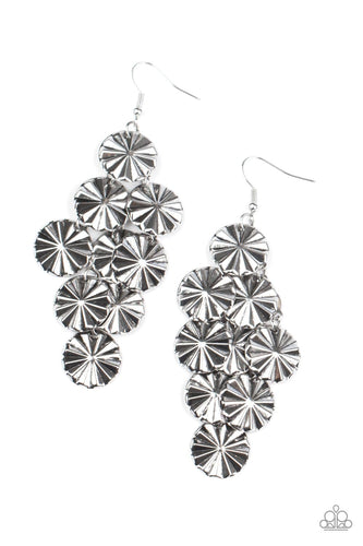 Star Spangled Shine - Silver - Paparazzi Earrings