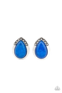 Stone Spectacular - Blue - Paparazzi Earrings
