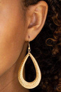 Straight Up Shimmer - Gold Earrings