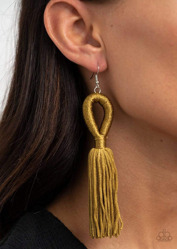 Tassels and Tiaras - Green - Paparazzi Earrings