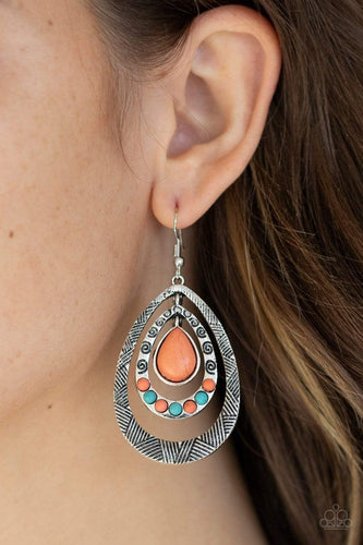 Terra Teardrops - Orange - Paparazzi Earrings