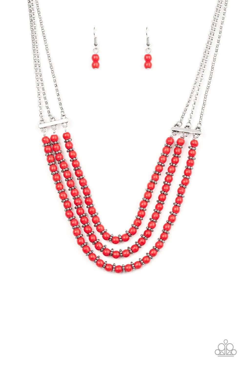 Terra Trails - Red - Paparazzi Necklace