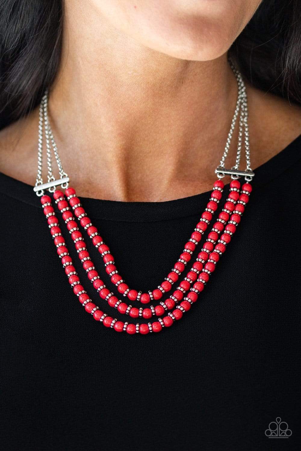 Terra Trails - Red - Paparazzi Necklace