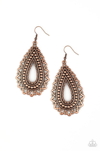 Texture Garden - Copper - Paparazzi Earrings