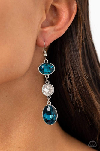 The GLOW Must Go On! - Blue - Paparazzi Earrings