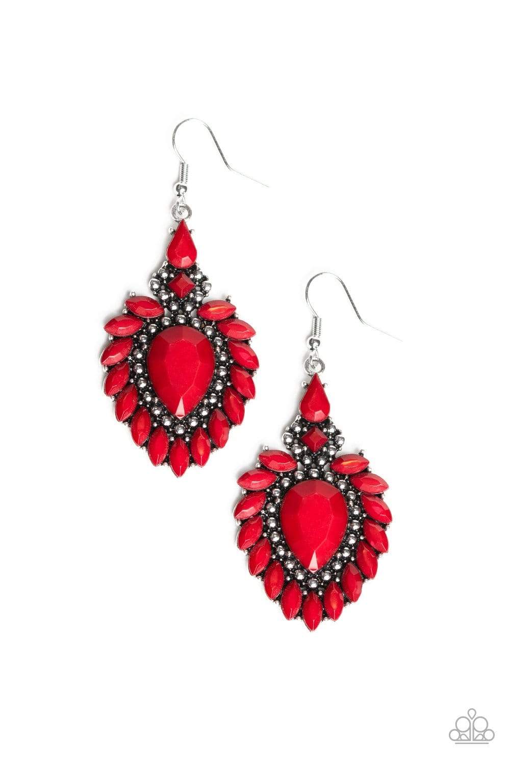 The LIONESS Den - Red - Paparazzi Earrings
