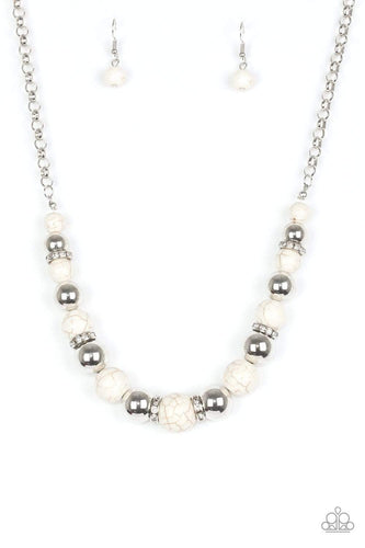 The Ruling Class - White - Paparazzi Necklace