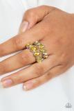 Timeless Tiers - Yellow - Paprazzi Ring