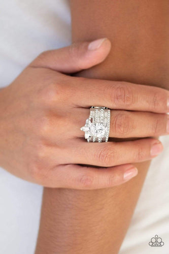 Top Dollar Bling - White - Paparazzi Ring