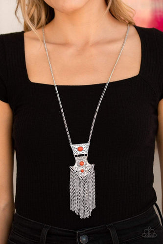 Totem Tassel - Orange - Paparazzi Necklace