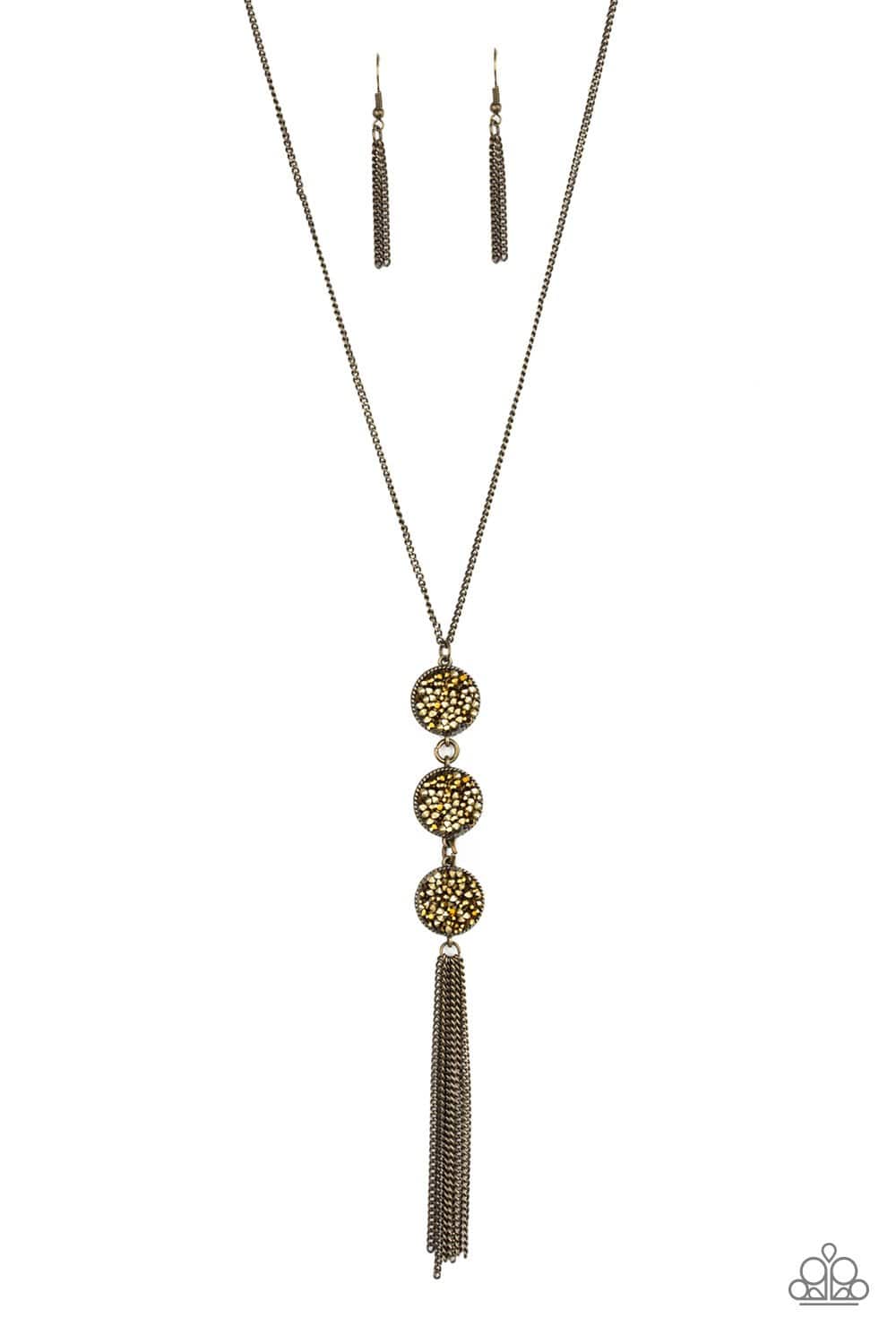Triple Shimmer - Brass - Paparazzi Necklace