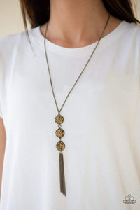 Triple Shimmer - Brass - Paparazzi Necklace