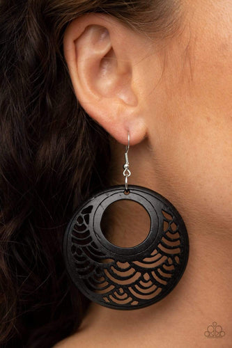 Tropical Canopy - Black - Paparazzi Earrings