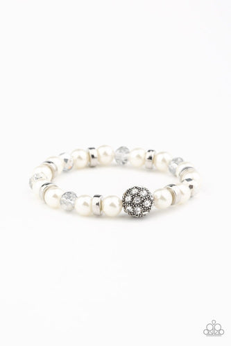 Twinkling Timelessness - White - Paparazzi Bracelet