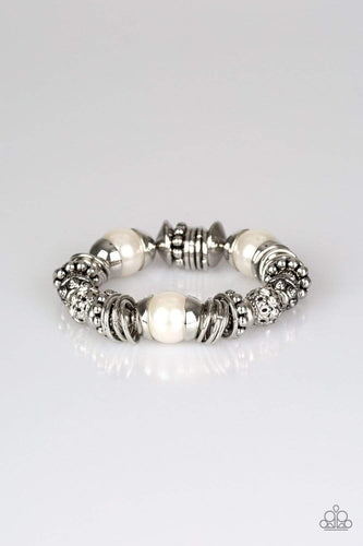 Uptown Tease - White - Paparazzi Bracelet