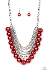 WALL STREET - Red - Paparazzi Necklace