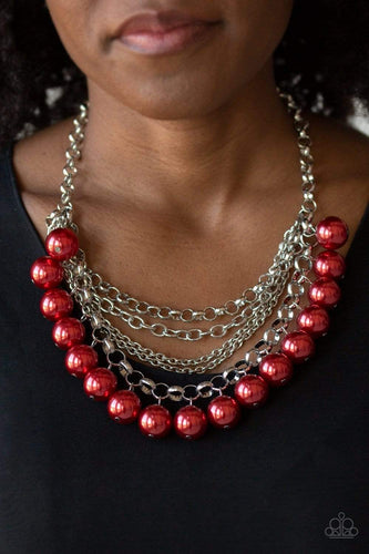 WALL STREET - Red - Paparazzi Necklace