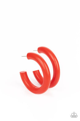 Woodsy Wonder - Red - Paparazzi Earrings
