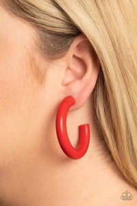 Woodsy Wonder - Red - Paparazzi Earrings