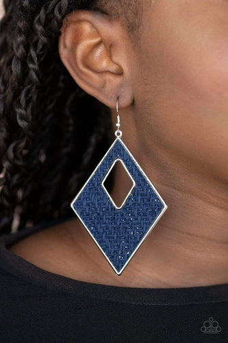 Woven Wanderer - Blue - Paparazzi Earrings